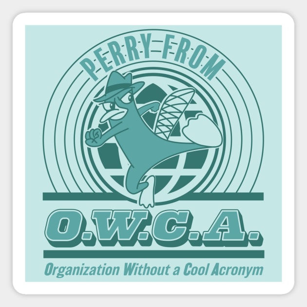 Perry of OWCA (2-Tone Teal on Teal) Magnet by jepegdesign